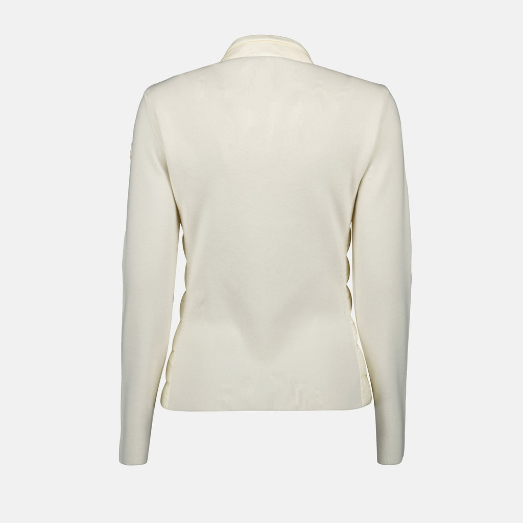 Ivory Knit Sleeve Puffer Jacket