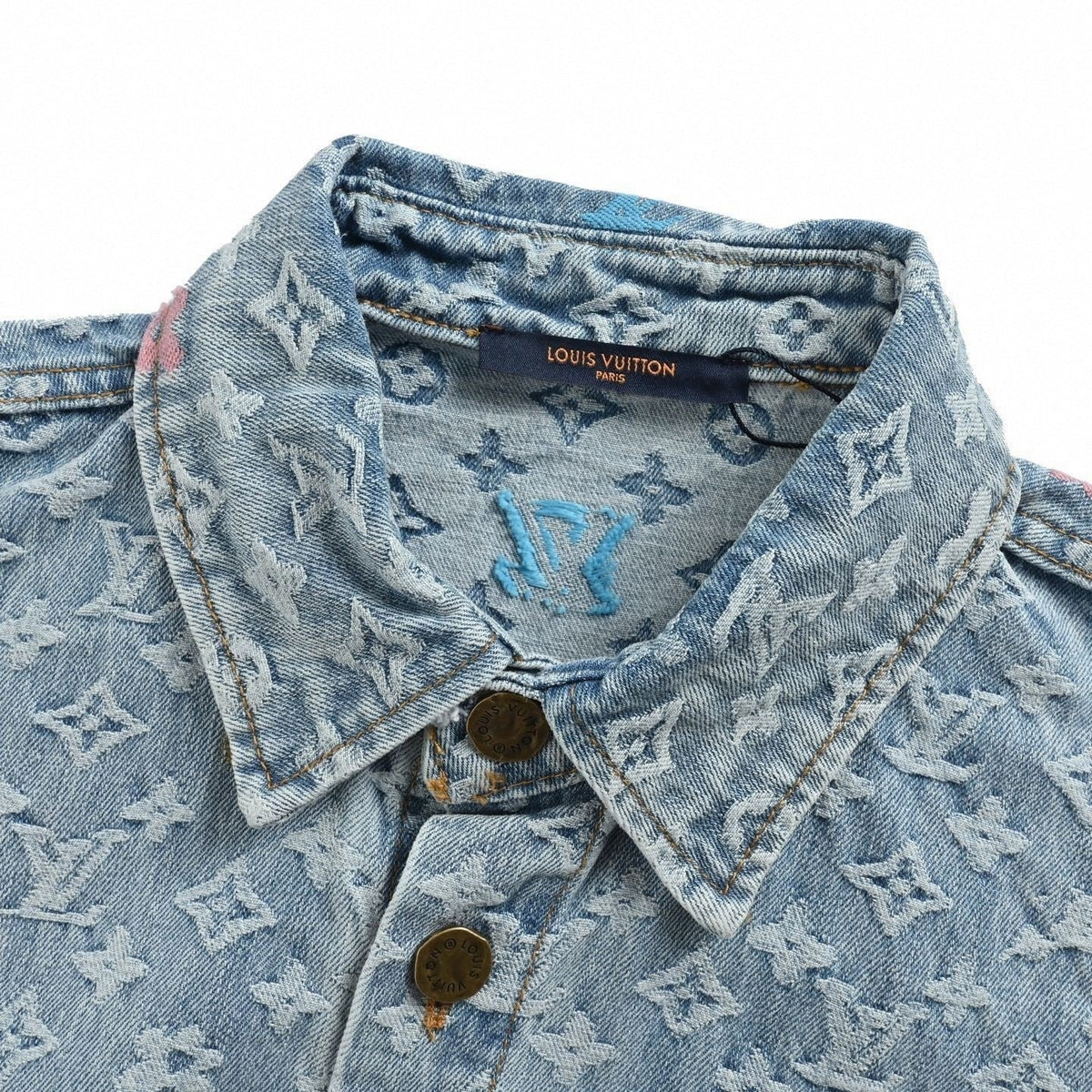 Monogram Denim Shirt – Light Blue Signature Jacquard