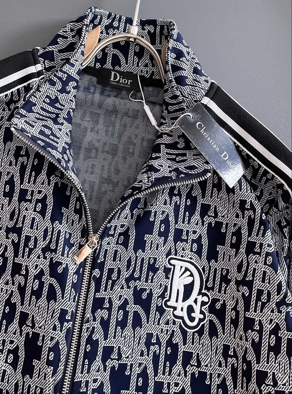 Oblique Jacquard Zip-Up Tracksuit Set