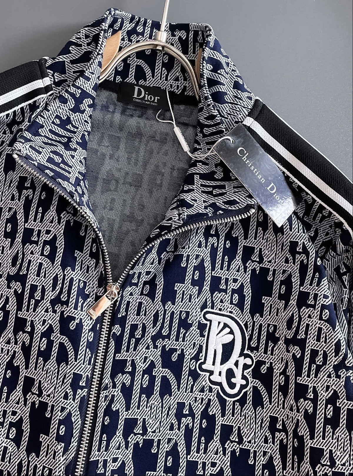 Oblique Jacquard Zip-Up Tracksuit Set