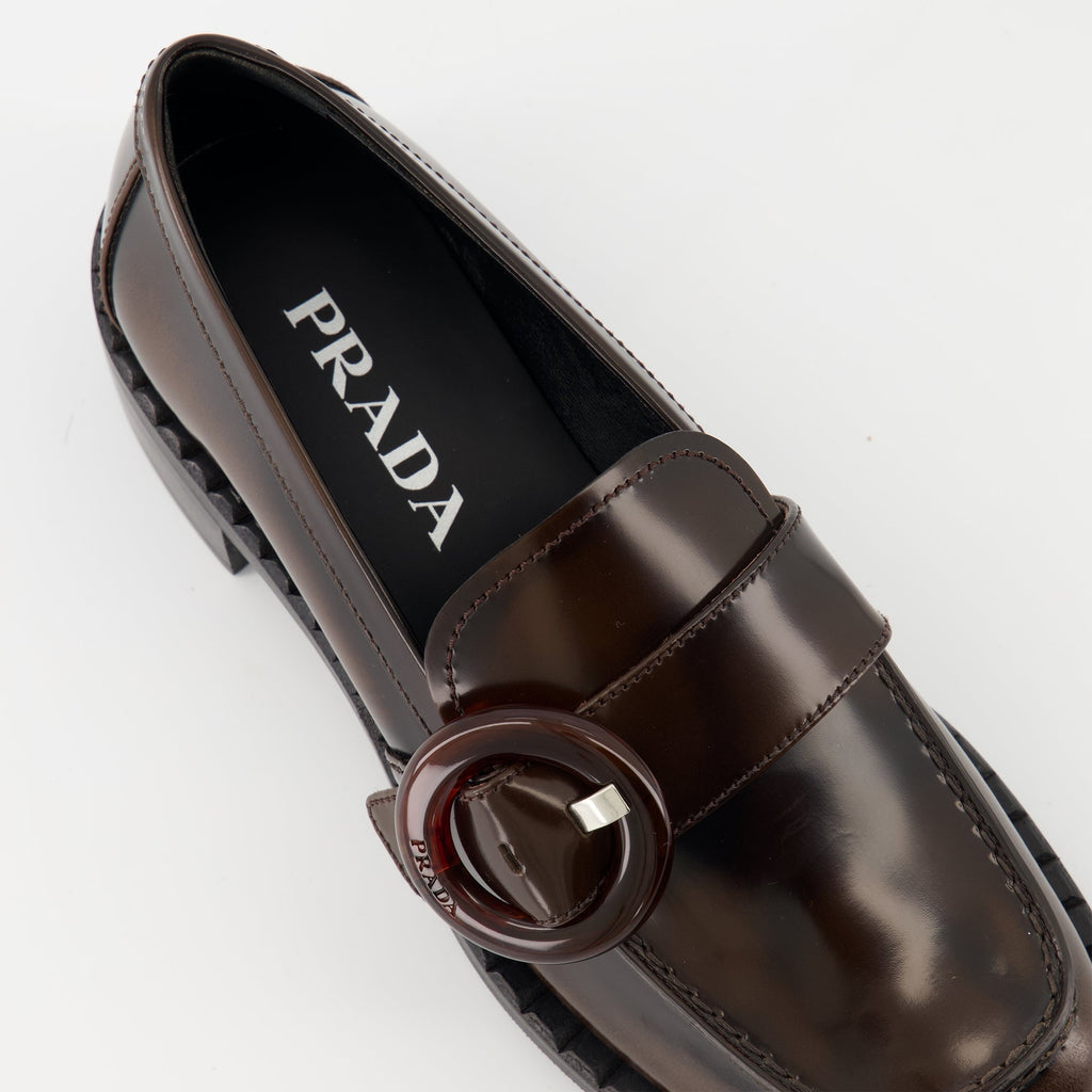 Glossed Brown Loafers