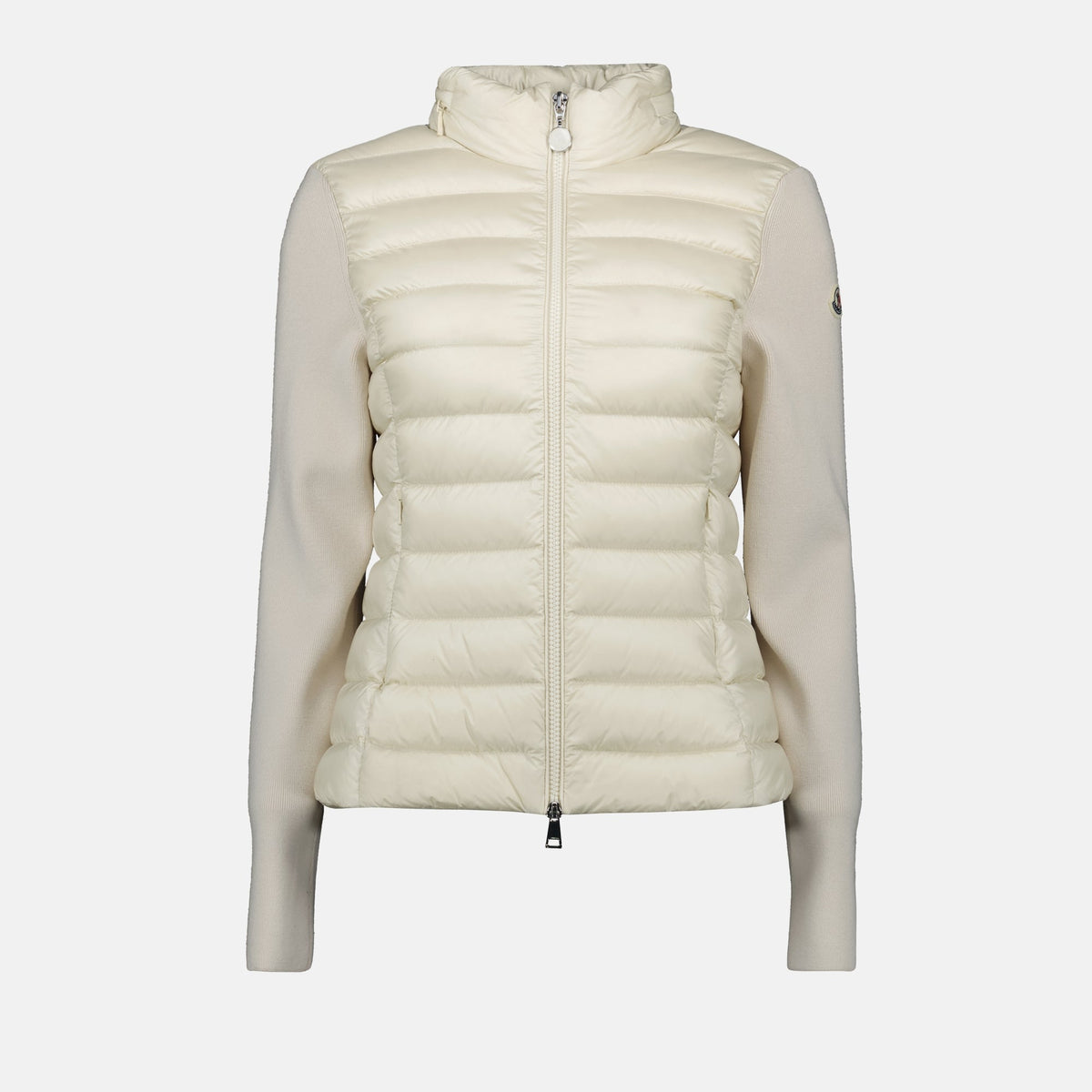 Cream Padded Knit Sleeve Jacket