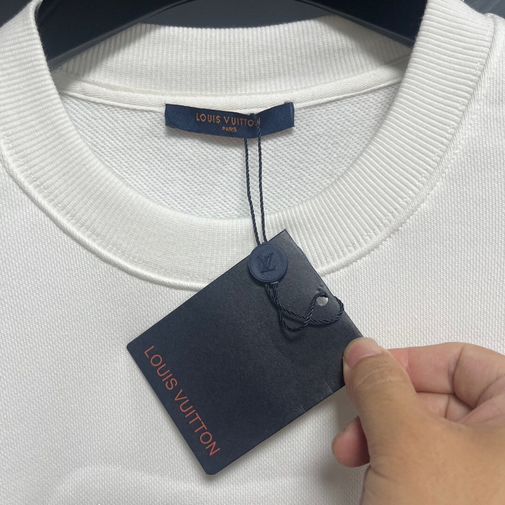 White Embroidered “LV Lovers” Jumper