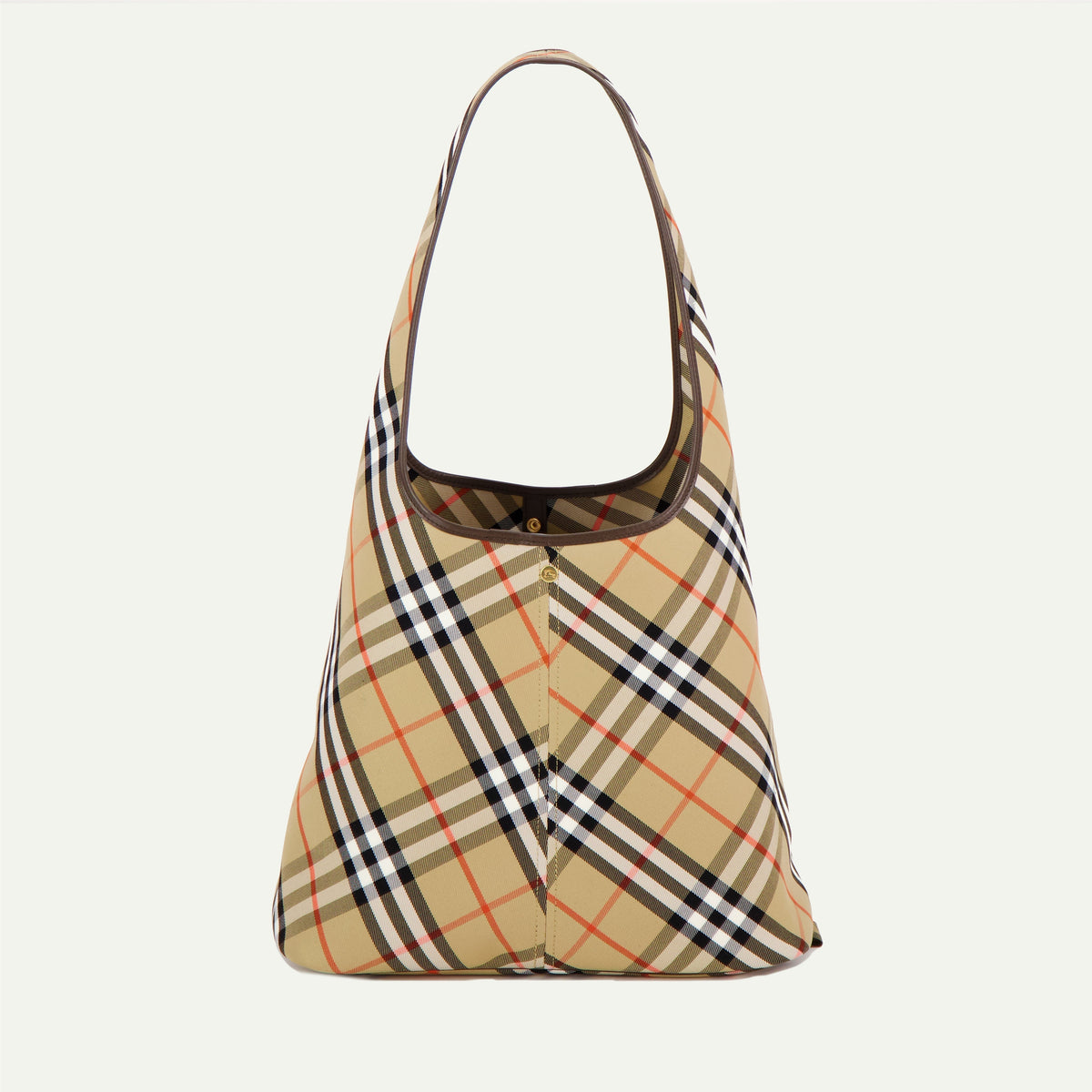Check Slouchy Shoulder Tote