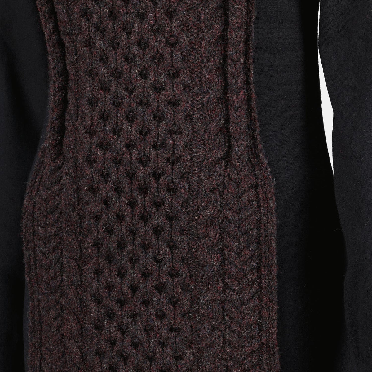 Cable-Knit Panel Turtleneck Dress