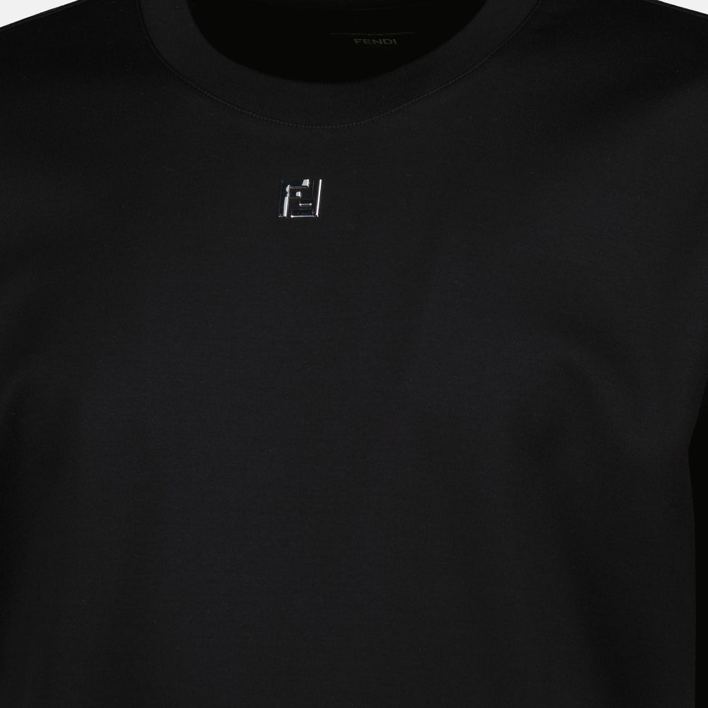 Black FF Logo Cotton T-Shirt