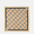 Check Silk Scarf with Contrast Border