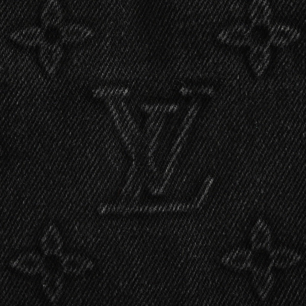 Black Monogram Embossed Denim Jacket