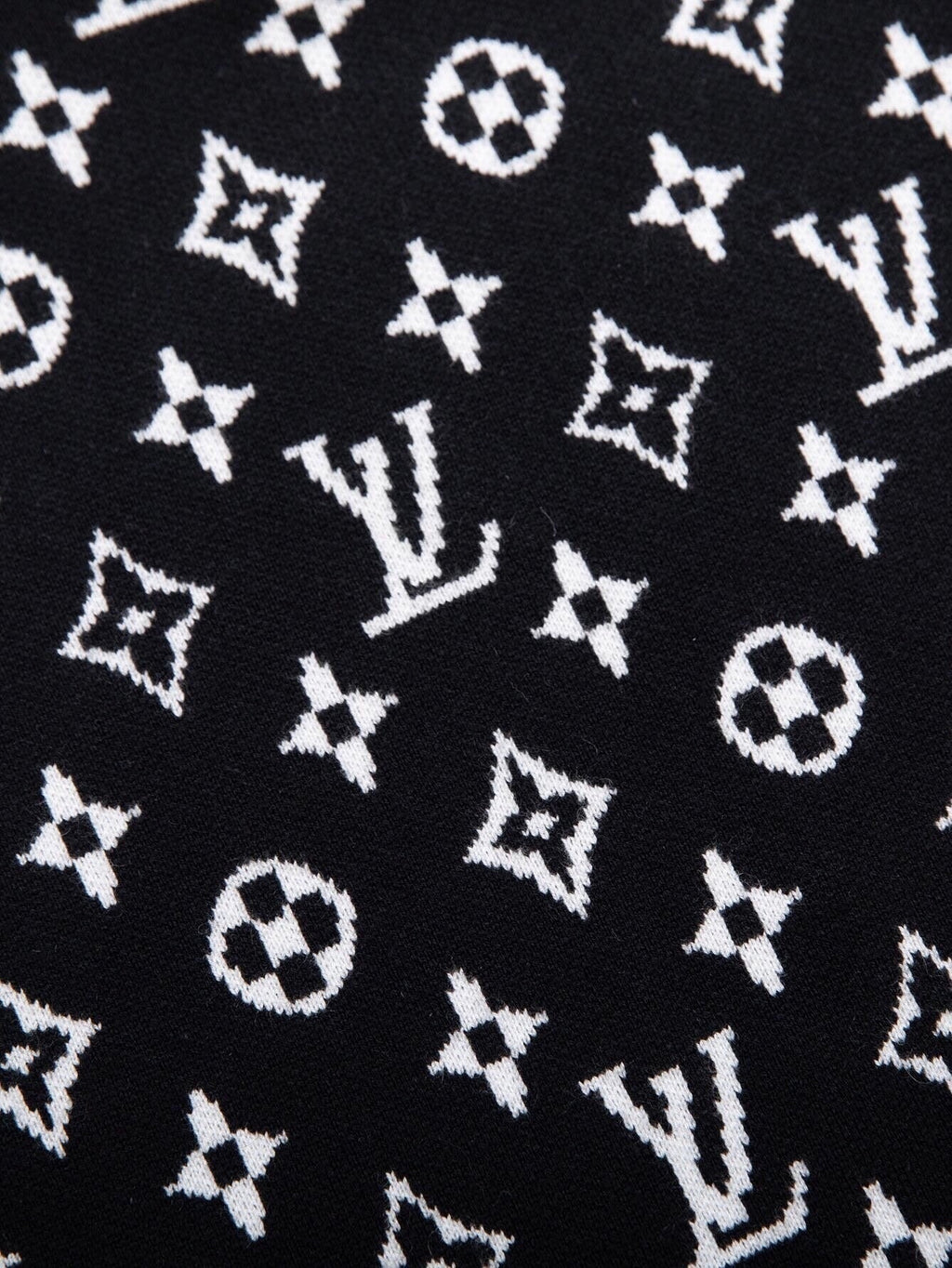 Monochrome Monogram Wool Jumper- Black