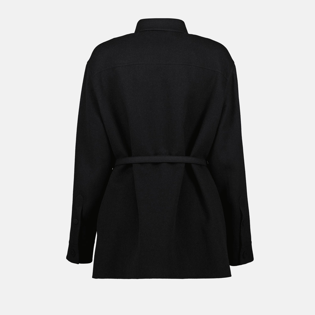 Black Belted Overshirt Jacket