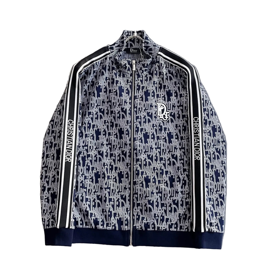 Oblique Jacquard Zip-Up Tracksuit Set