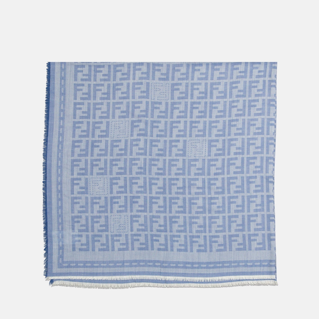 Logo Jacquard Scarf– Light Blue