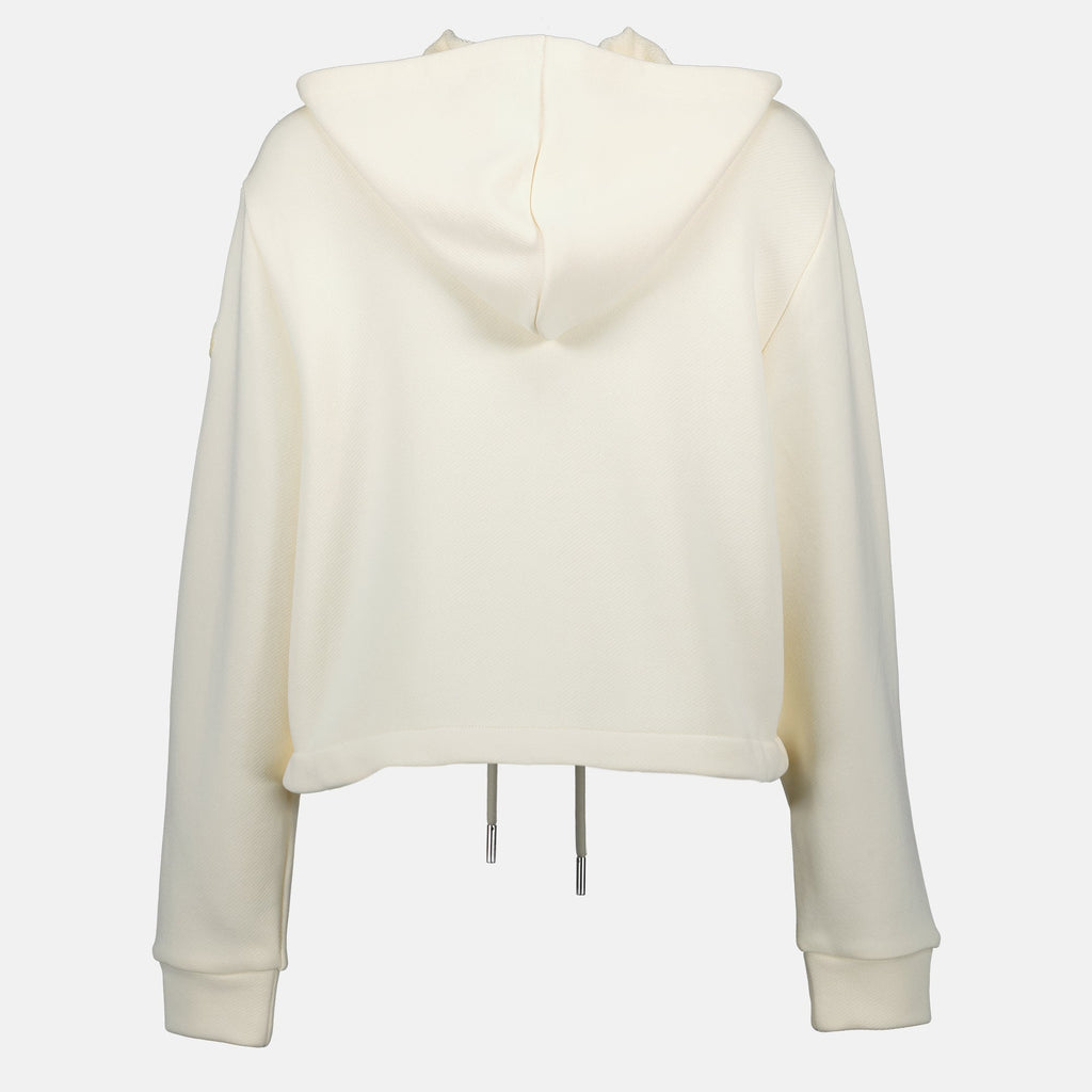 Ivory Knit Zip-Up Hoodie