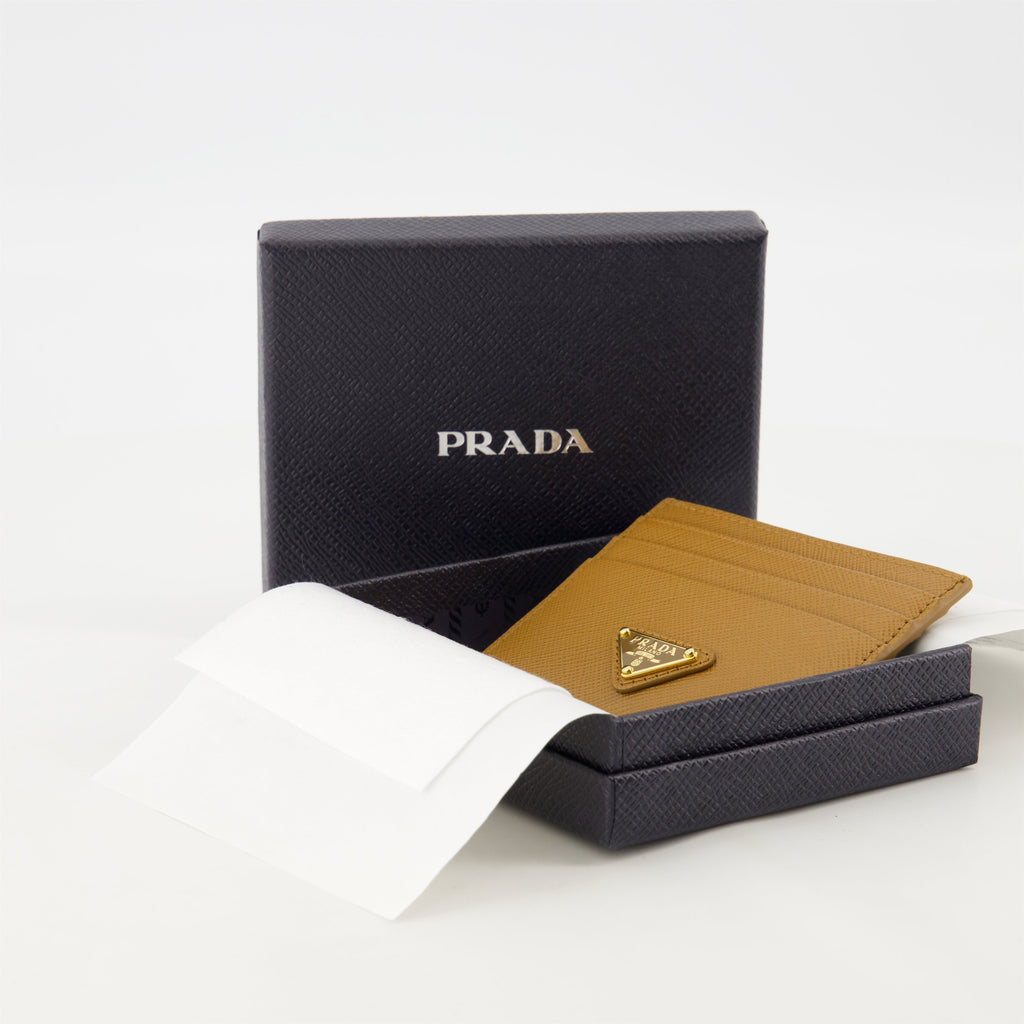 Saffiano Leather Card Holder – Tan