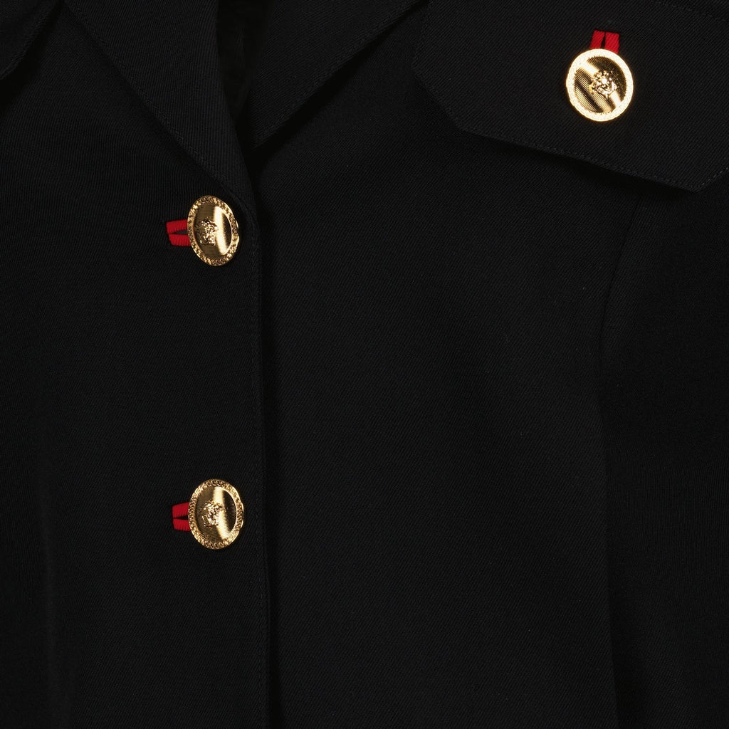 Cropped Medusa Button Tailored Jacket