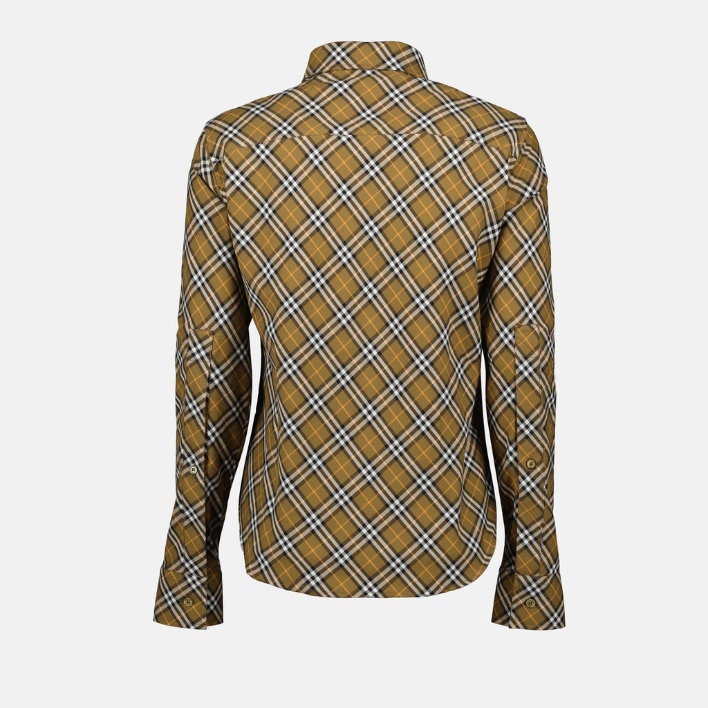 Vintage Check Cropped Shirt in Olive