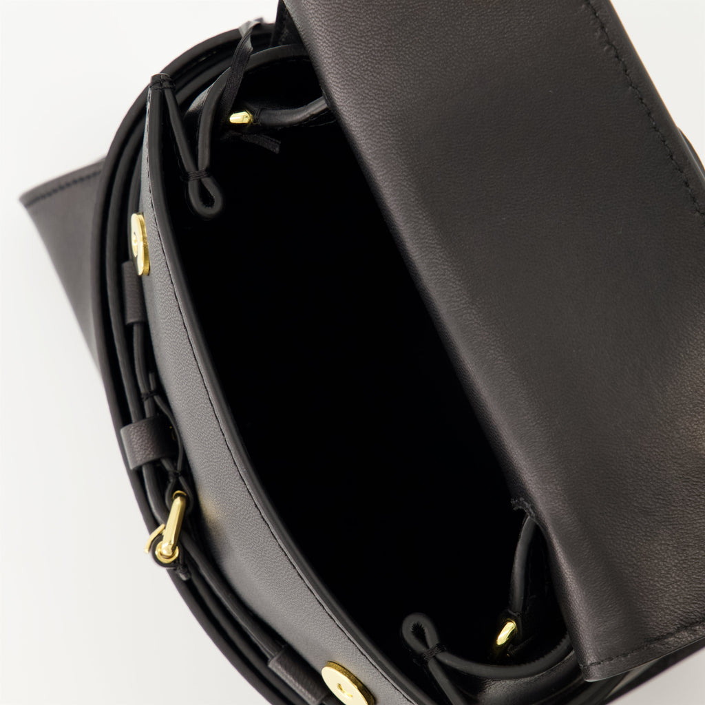 Tie Me Leather shoulder bag (Black)