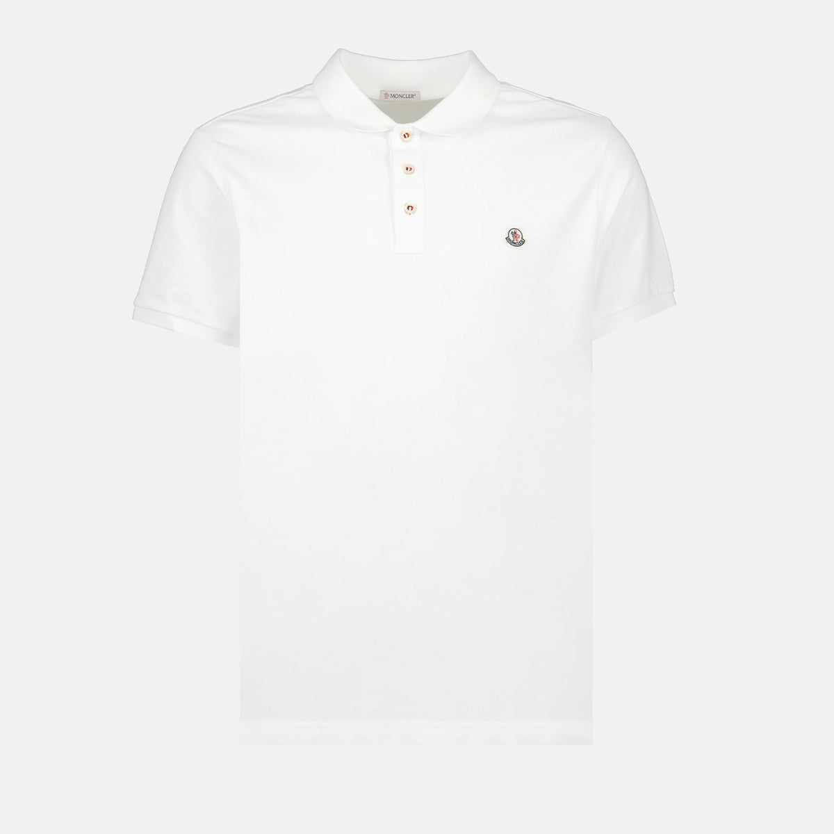 White Polo Shirt with Signature Button Detail