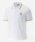 Hermès White Polo Shirt with Orange Trim and H Logo
