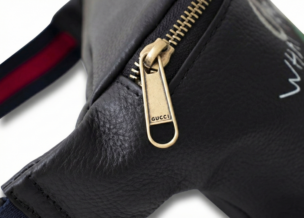 Logo Graffiti Leather Belt Bag