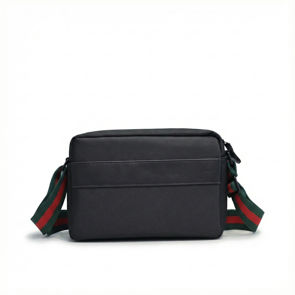 Tiger Embroidered Leather Crossbody Bag