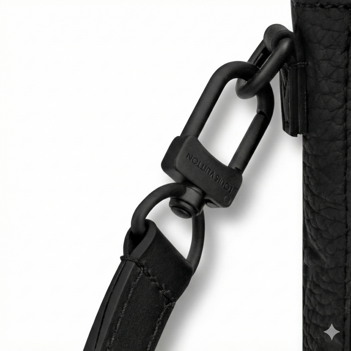 Monogram Embossed Leather Mini Utility Crossbody (All Black)