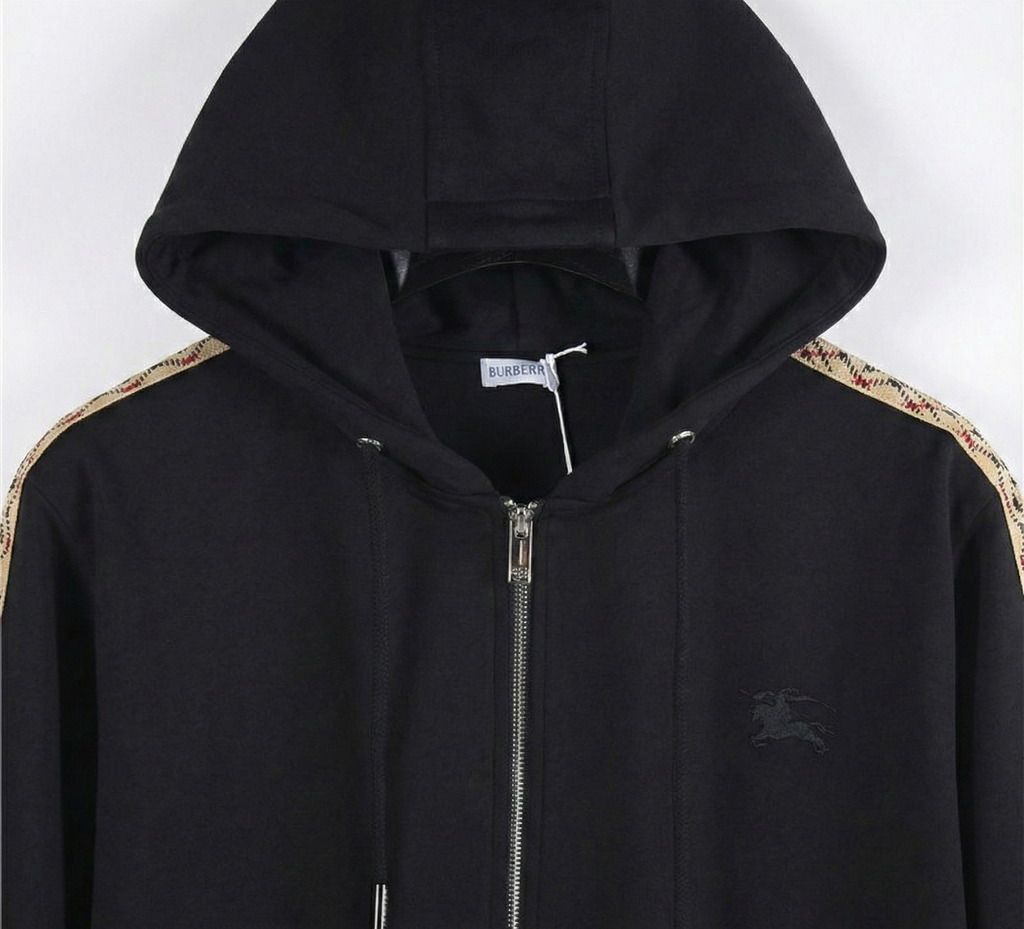 Zip Hoodie with Icon Stripe Detail