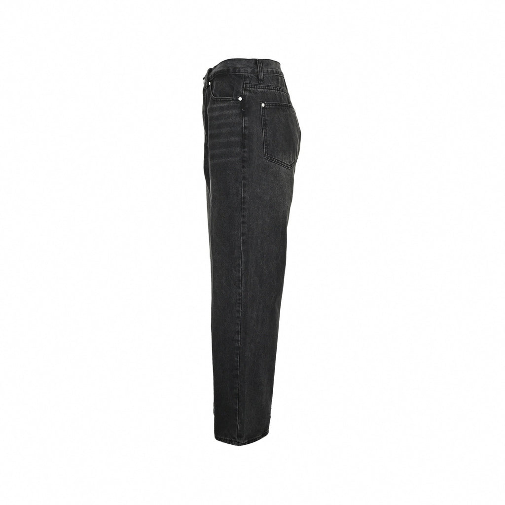 Damier Patch Washed Black Denim Jeans – Relaxed Luxury Fit