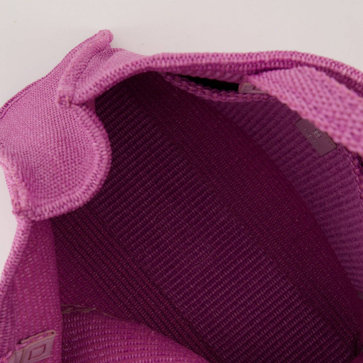 Pink Raffia Tote Bag with Logo