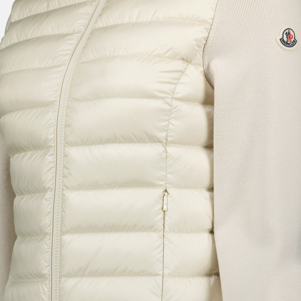 Cream Padded Knit Sleeve Jacket