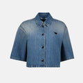 Cropped Denim Cape Jacket