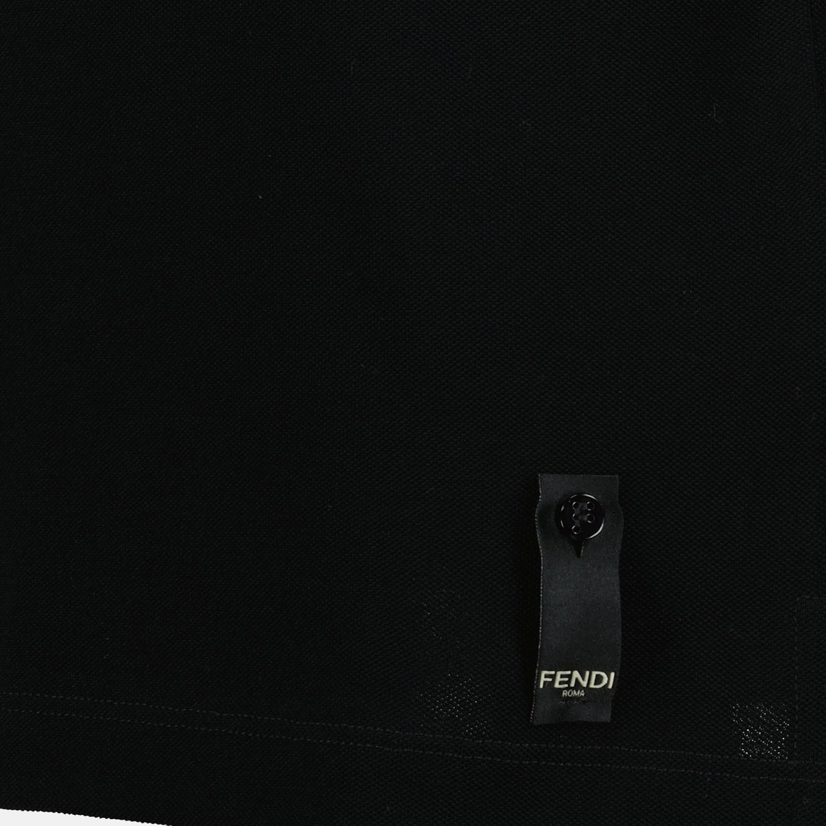 Fendi Black Polo Shirt with FF Logo Detail