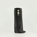 Shark Lock Knee-High Wedge Boots