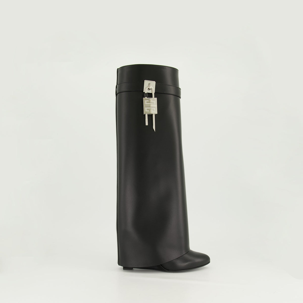 Shark Lock Knee-High Wedge Boots