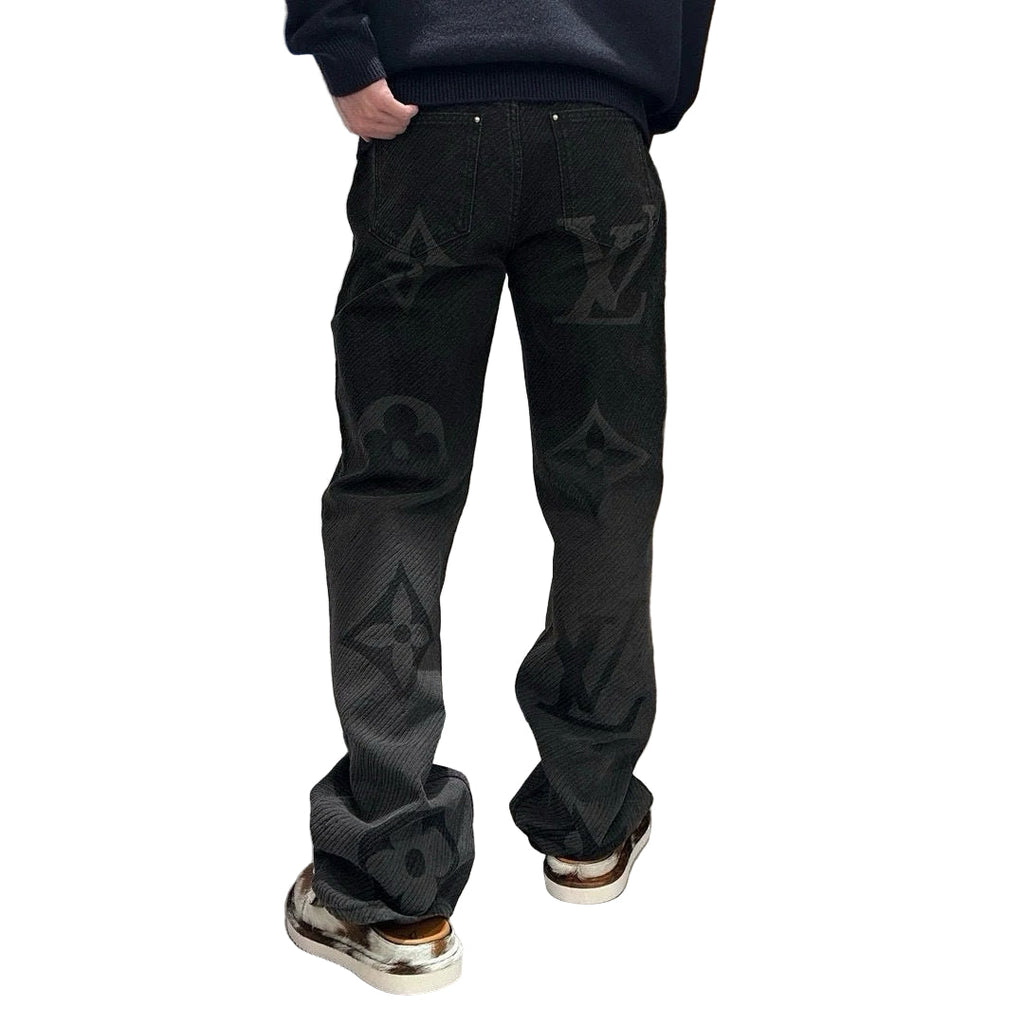 Black Monogram Shadow Denim Jeans
