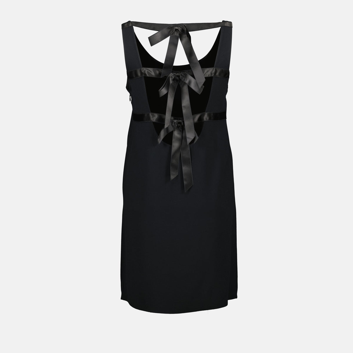 Sleeveless Ribbon-Tie Shift Dress
