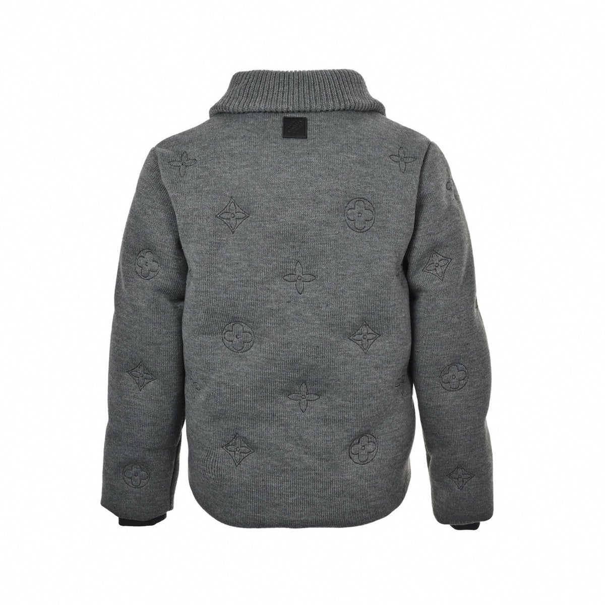 Monogram Outline Embroidered Knit Zip Jacket