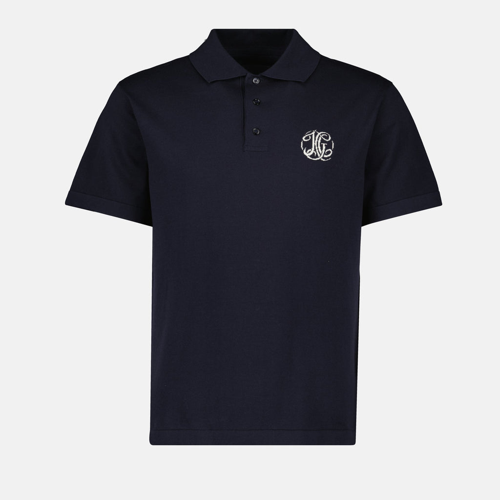 Givenchy Navy Polo Shirt with Embroidered Monogram Logo