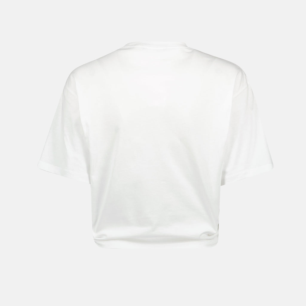 Logo Twist Crop T-Shirt -White