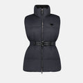 Belted Padded Vest with High Collar