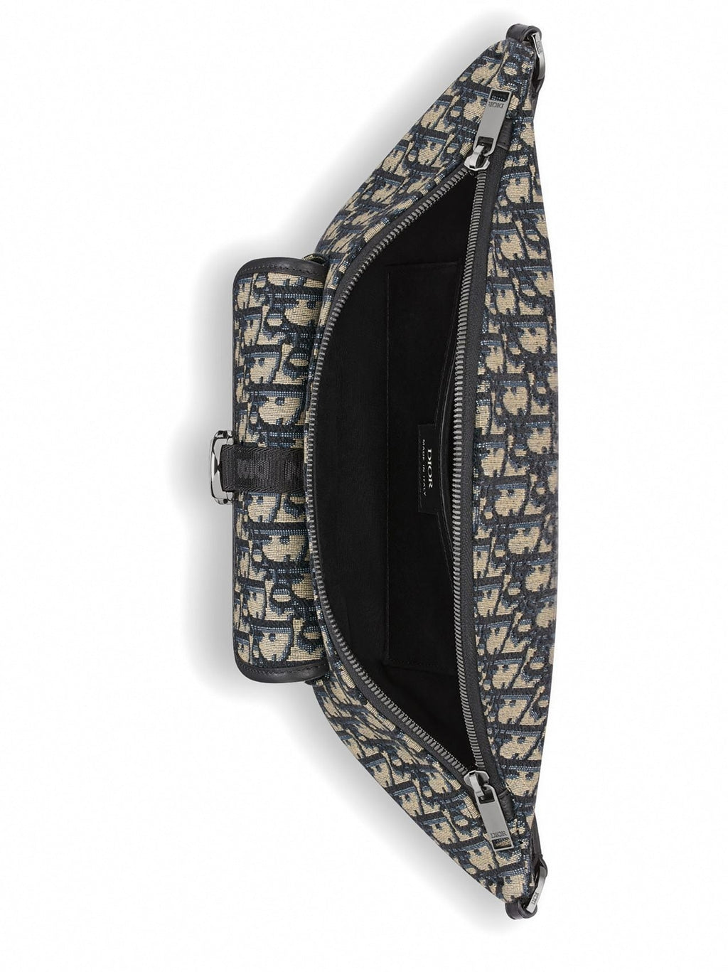 Oblique Jacquard Belt Bag Beige and Blue