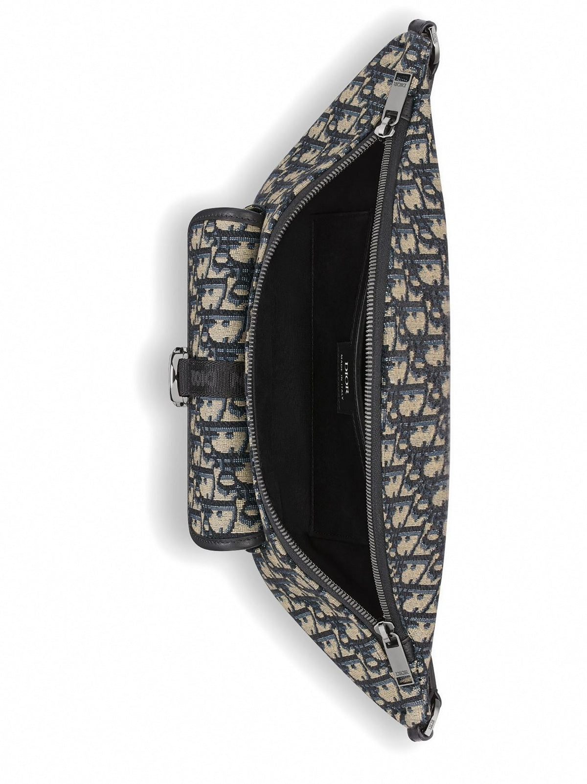 Oblique Jacquard Belt Bag Beige and Blue