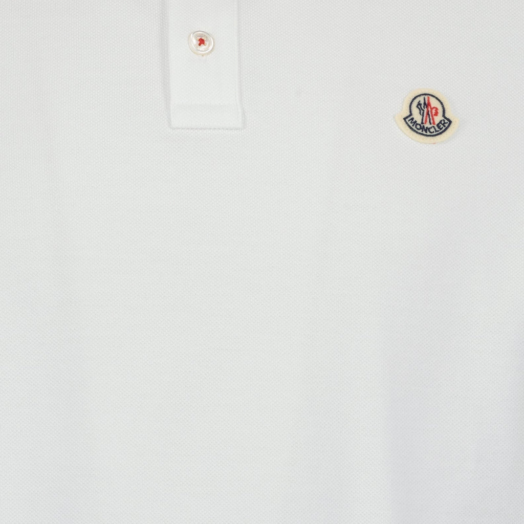 White Polo Shirt with Tricolour Trim