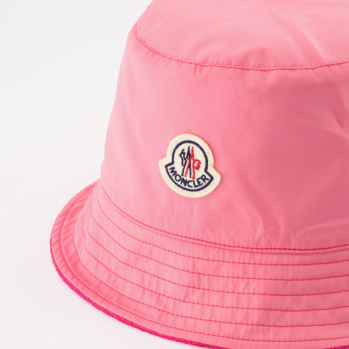 Terry Cloth Bucket Hat with Logo – Pink