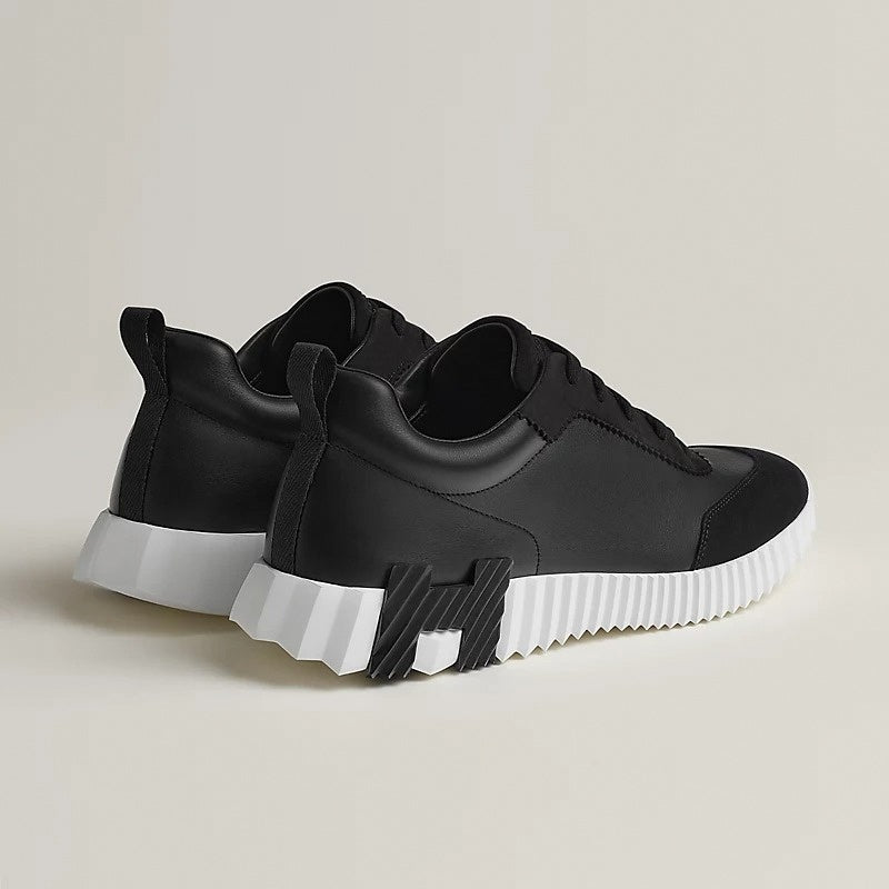 Bouncing Sneaker in Black Calfskin and Suede