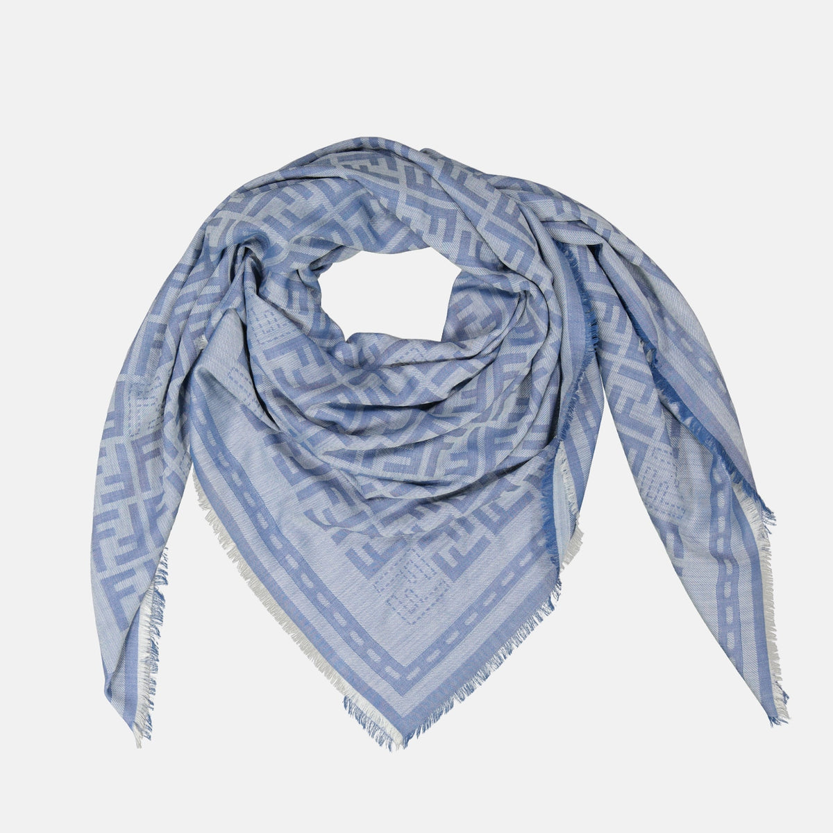 Logo Jacquard Scarf– Light Blue