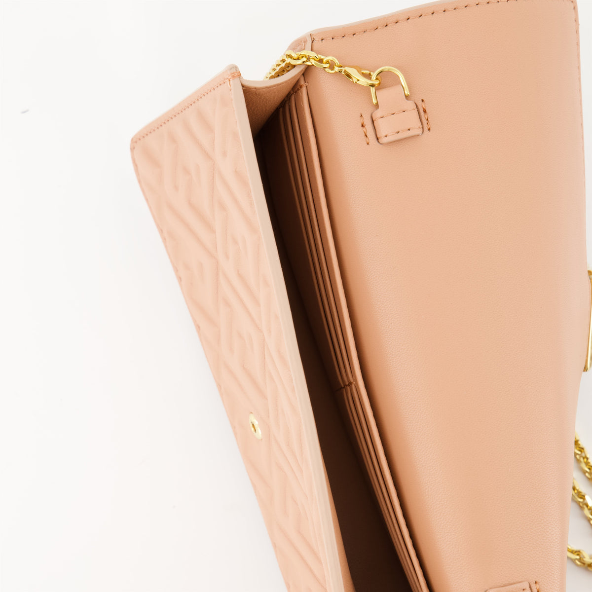 Baguette Chain Wallet – Embossed Leather