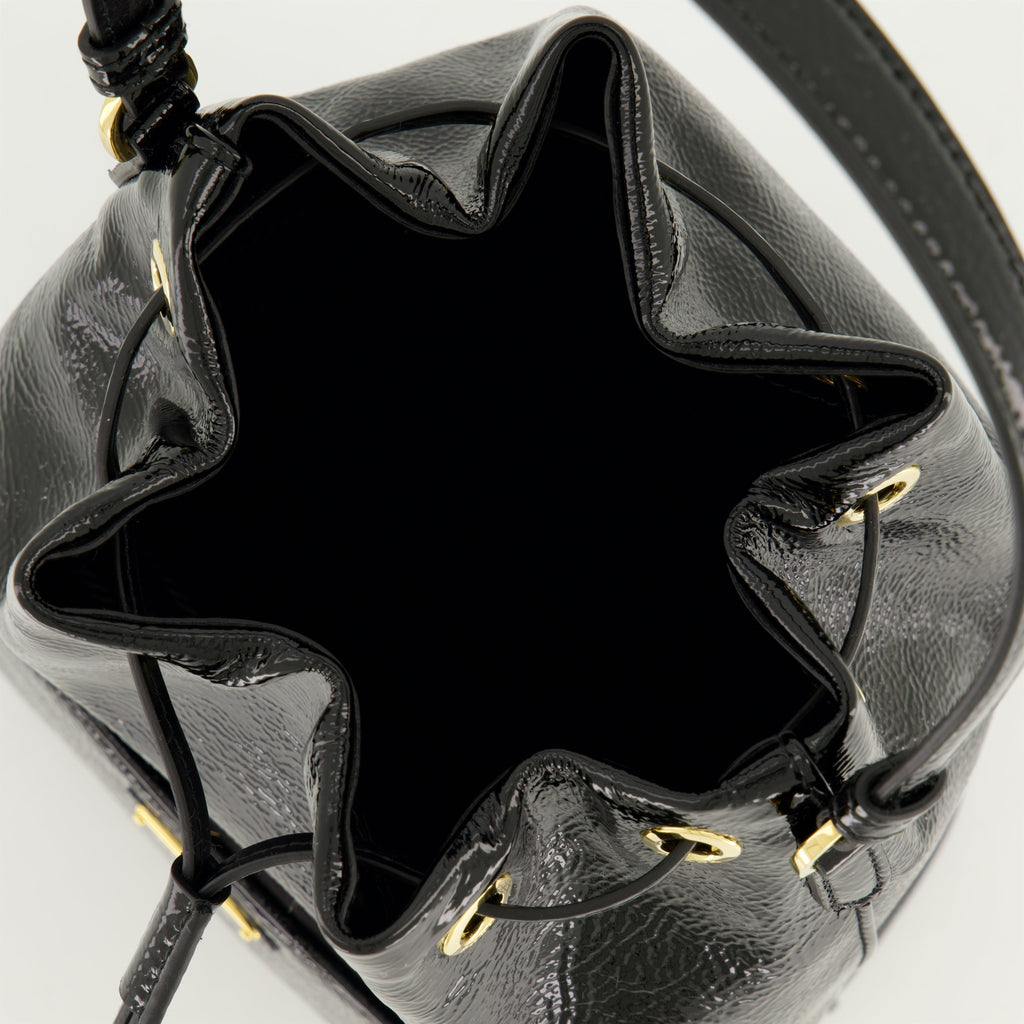 Patent Leather Bucket Bag (Black)