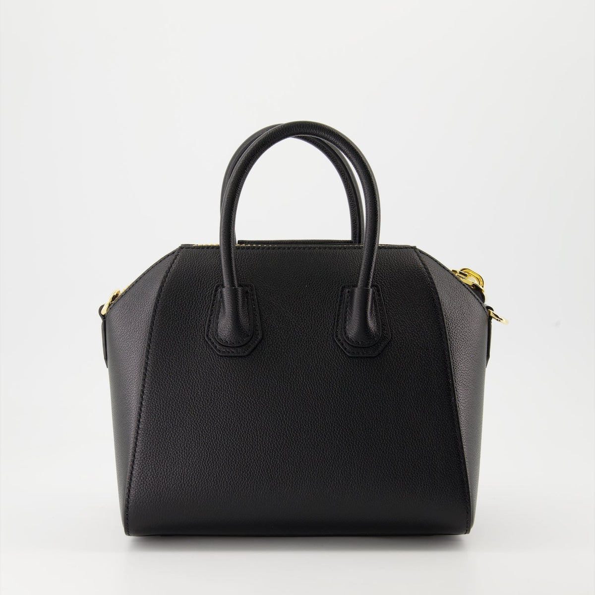 Black Leather Antigona Top Handle Bag