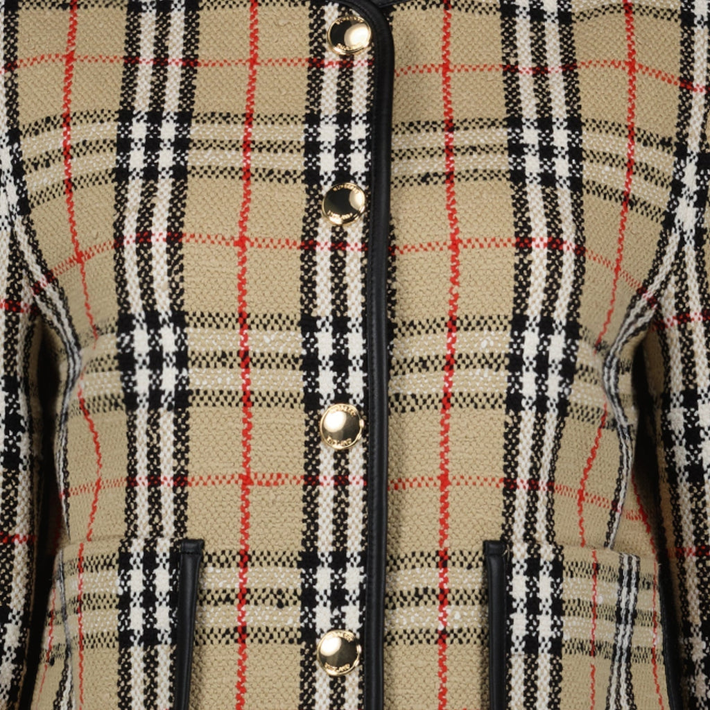 Vintage Check Tweed Fringe Jacket